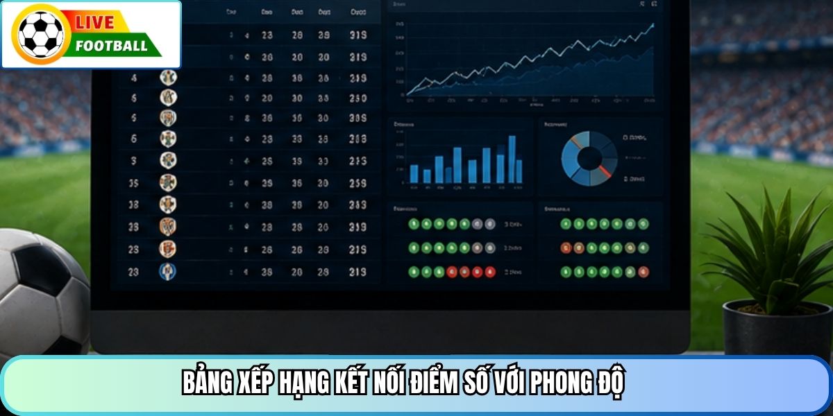 Bảng xếp hạng kết nối điểm số với phong độ